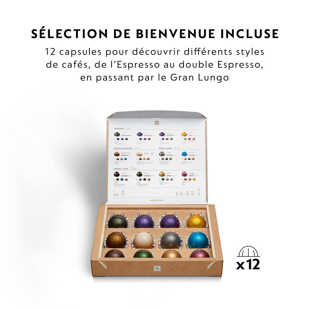 Nespresso Vertuo ENV90.B Vertuo Pop, Machine à café et expresso compacte à dosettes, Machine à dosettes de café pour capsules Vertuo, 0,6 litre - Noir