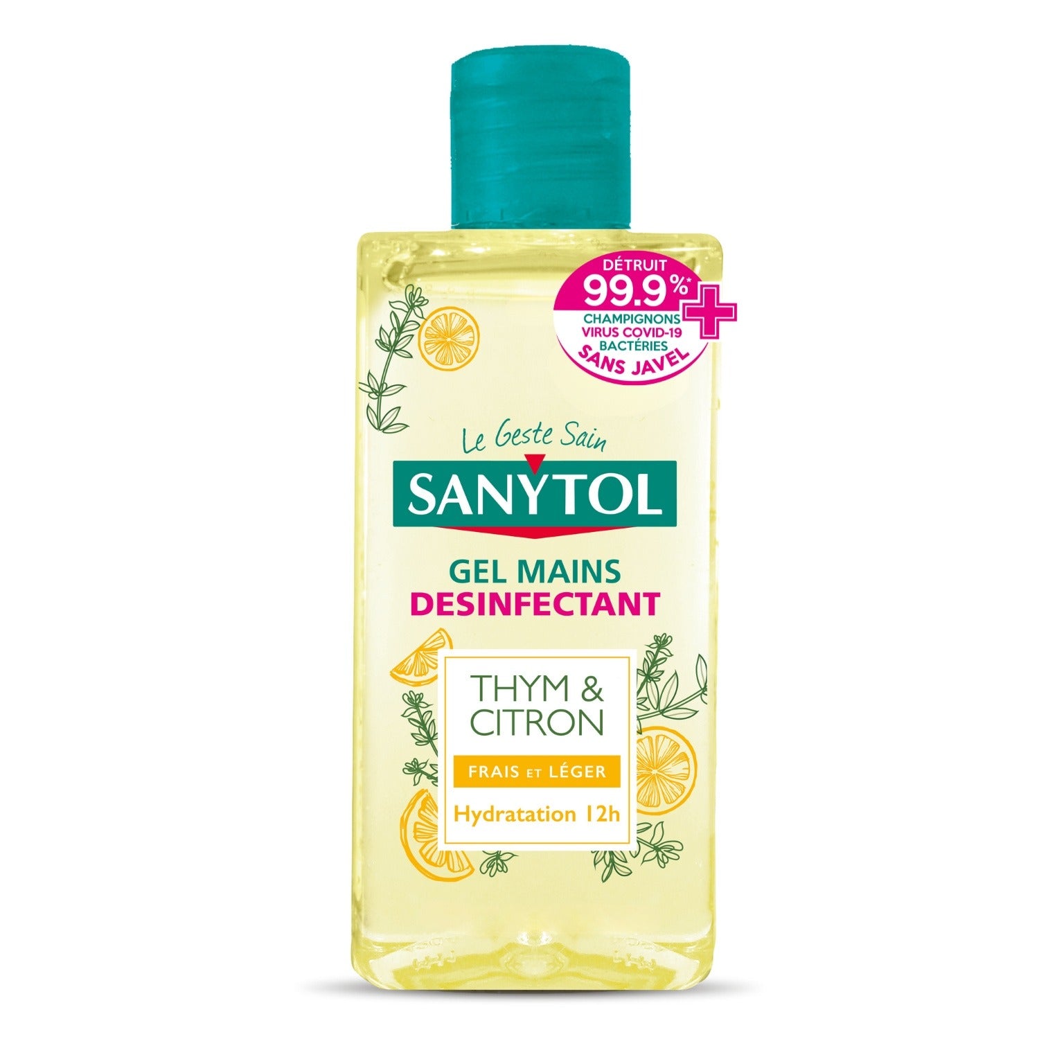 SANYTOL Gel hydroalcoolique Désinfectant Mains Hydratant Thym et Citron 75ML