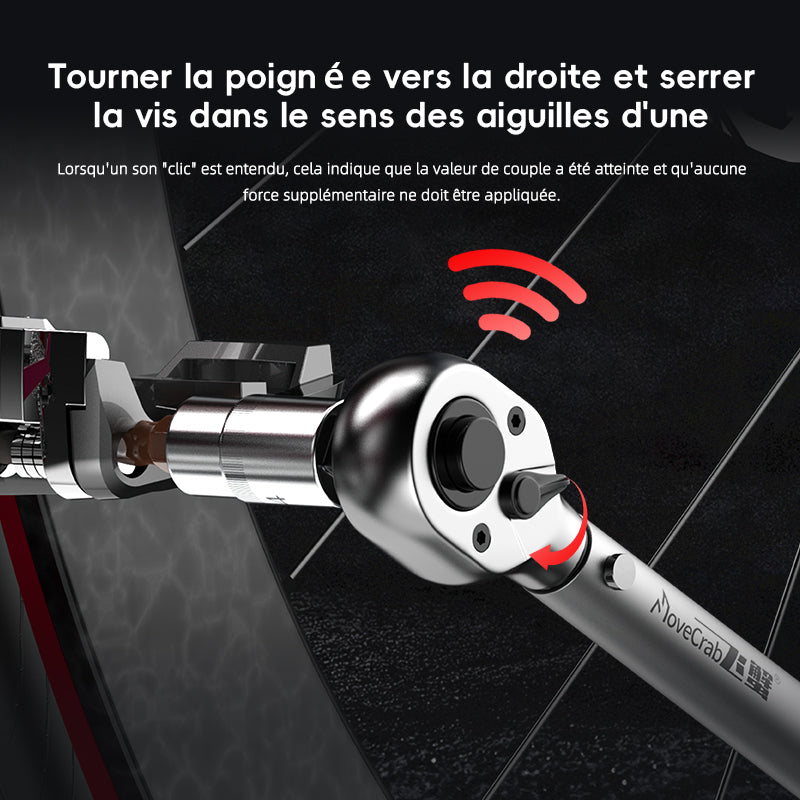 MOVECRAB Coffret de 6 clés dynamométriques mécaniques 5-220 N.m avec 3 rallonges