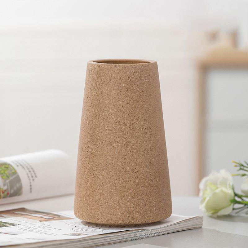 Yuejia Vase en céramique rustique marron - 15 cm