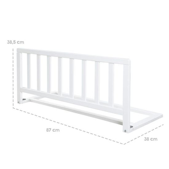 roba Barrière de Lit en Bois 90 cm Protection Anti-Chute (Blanc)