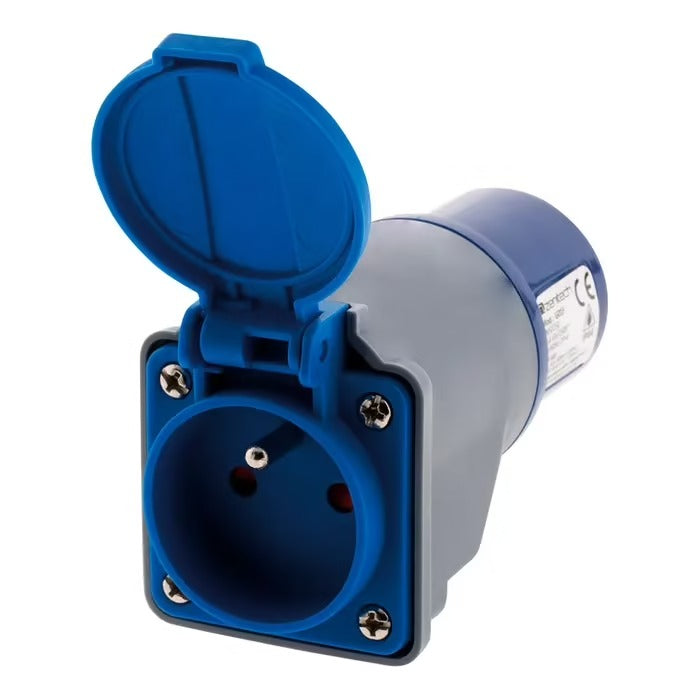 ZENITECH Adaptateur de raccordement sans fil compact, femelle 16 A 2P+T vers mâle CEE 17, pour camping et bateau