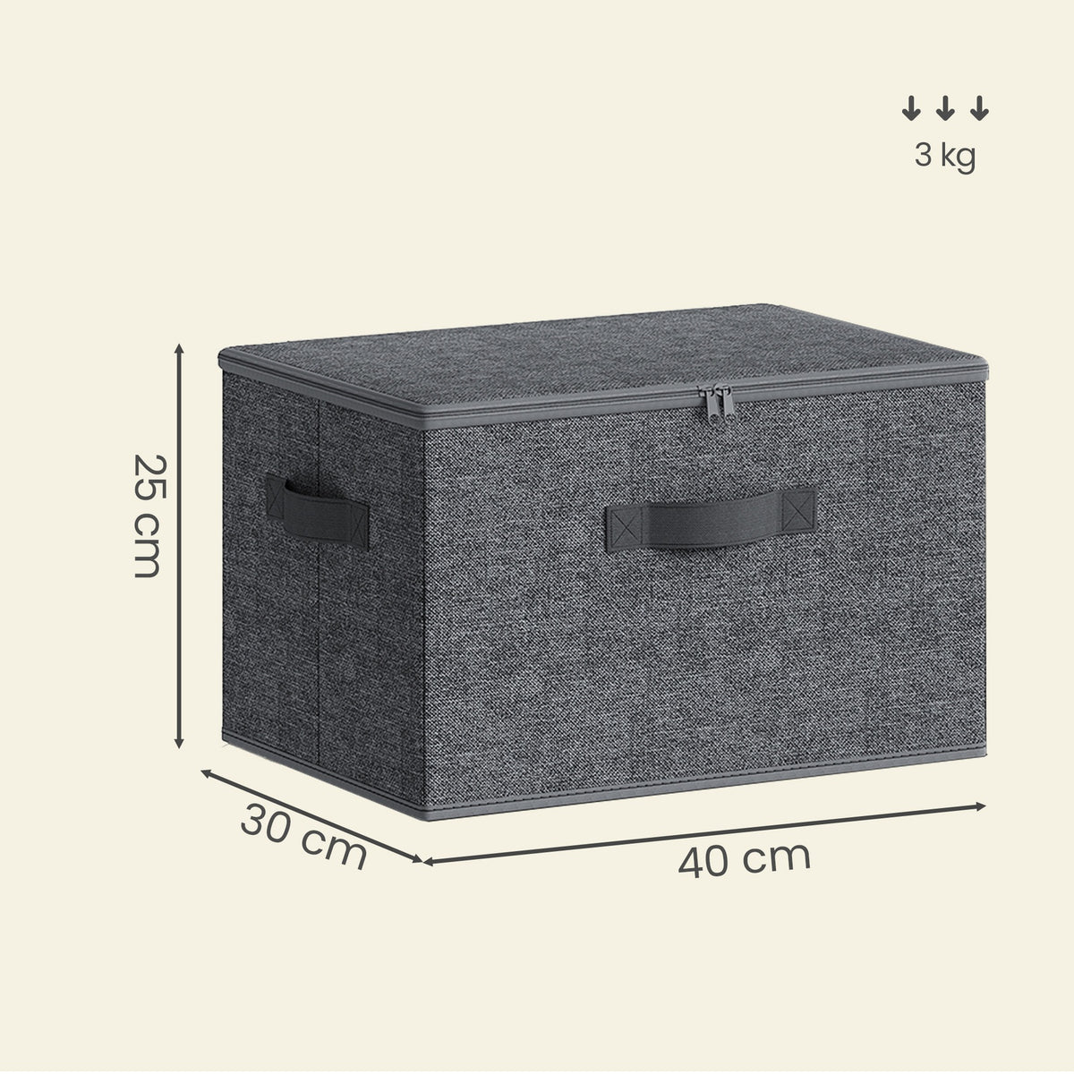 JOYFURNOS Boîtes de rangement pliables, lot de 6, organiseur de vêtements zippé avec couvercles solides et poignées renforcées, grande capacité de 30L par boîte
