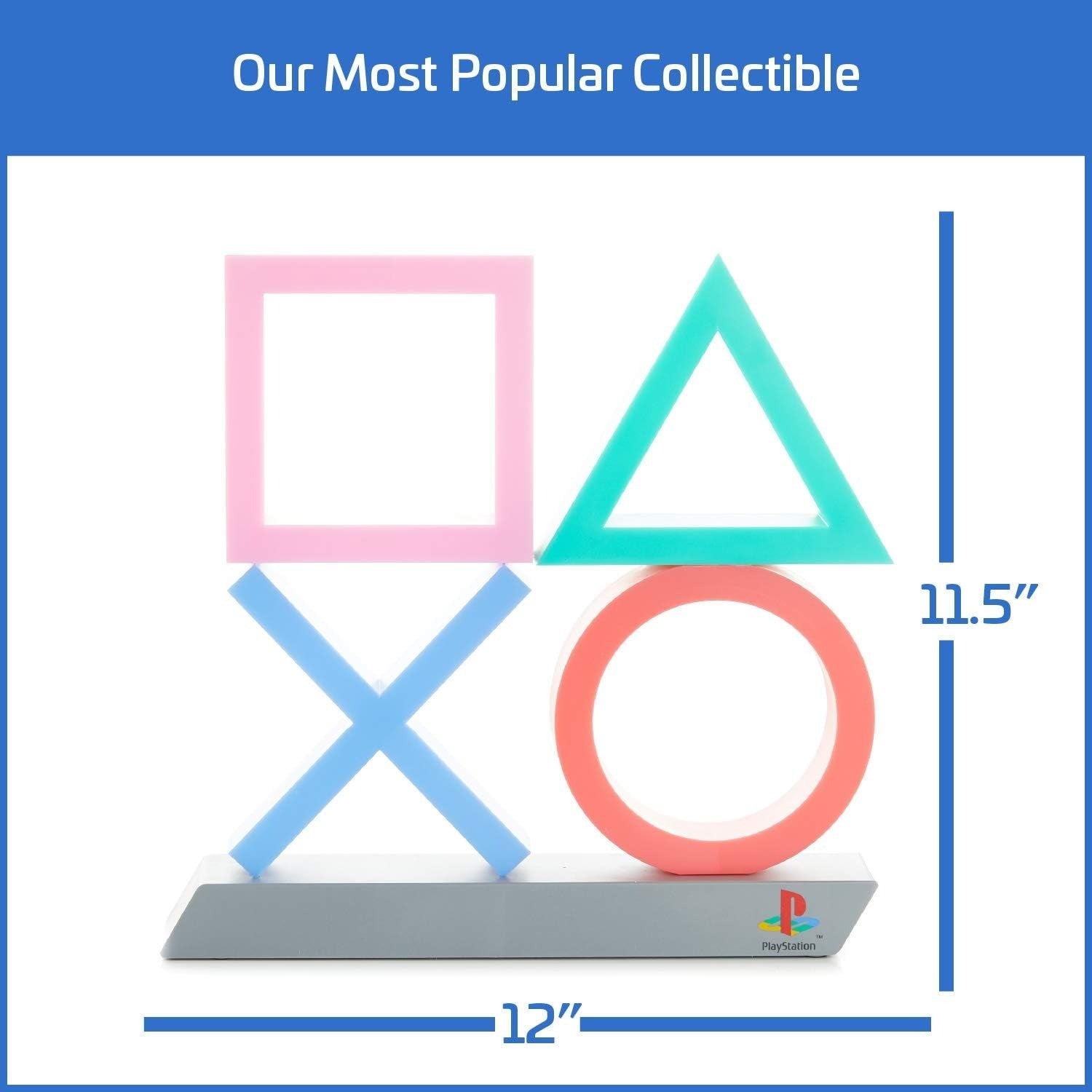 PlayStation Icons Light XL - sous Licence Officielle - 30 cm - 3 Modes d'Éclairage - Réactif à la Musique - Alimenté par USB ou Batterie