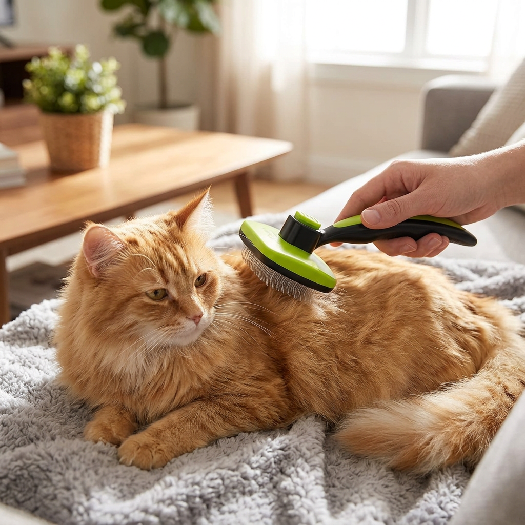 Pecute Peigne rétractable basique pour animaux de compagnie (Petit, avec perles adhésives) | Couleur : Vert + Noir