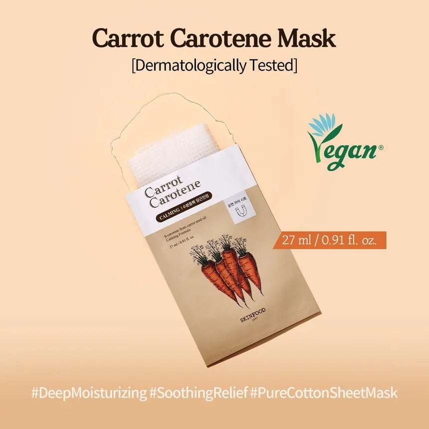 SKINFOOD Masque hydratant réparateur apaisant carotte carotène 27 ml