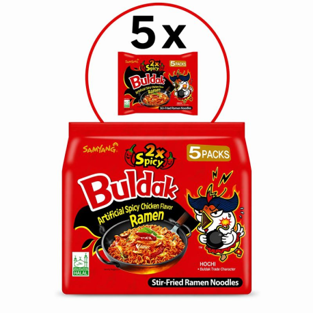 Samyang Nouilles instantanées au poulet doublement épicé - 5 x 140 g