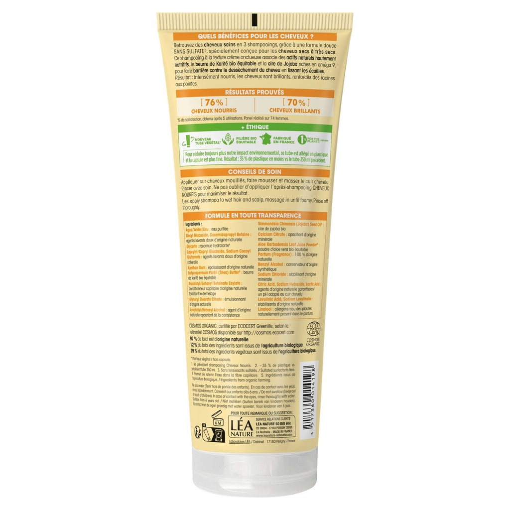 SO'BIO ETIC Shampoing Nourrissant pour Cheveux secs à très secs Karité Bio 250ML