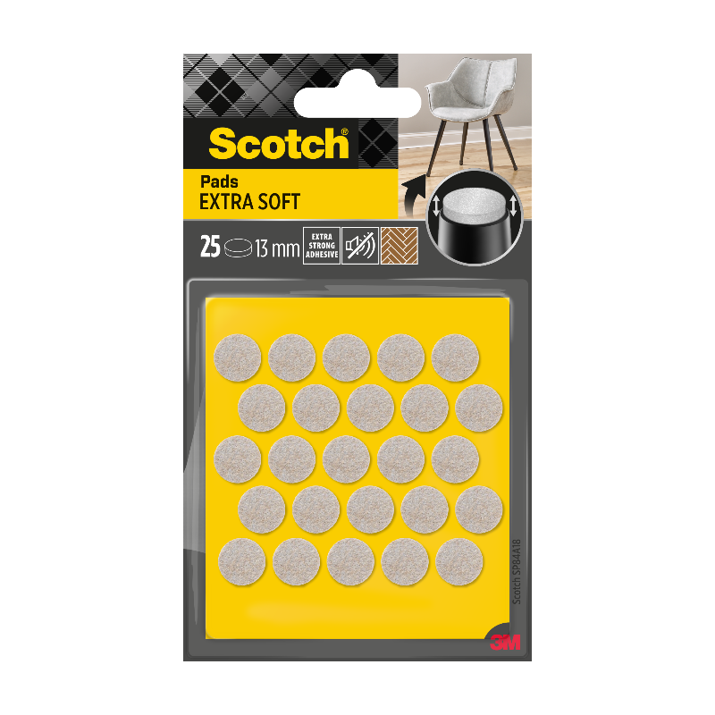 Scotch Tampons adhésifs en feutre de laine beige Ø 13 mm