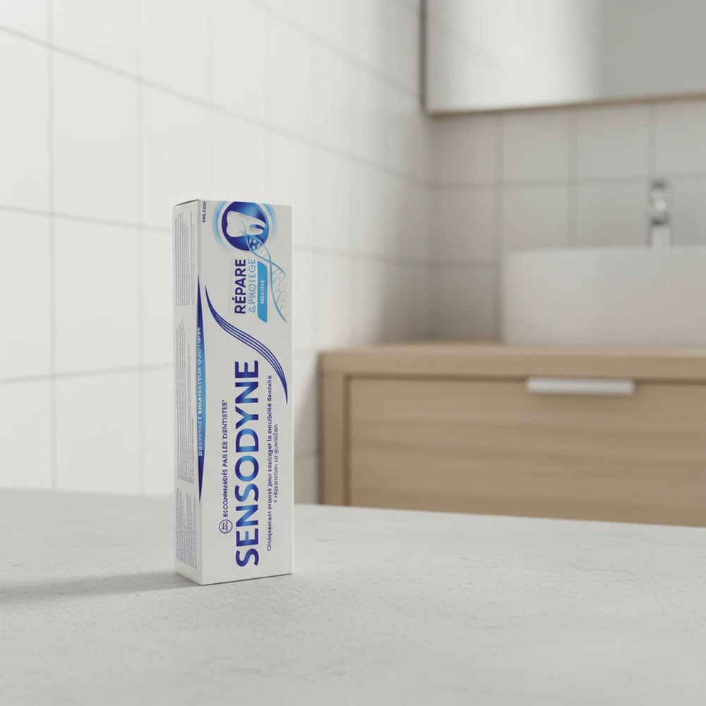 SENSODYNE Dentifrice Repair & Protect Menthe Fraîche 75 ml - Lot de 2 (2 x 75 ml = 2 tubes)