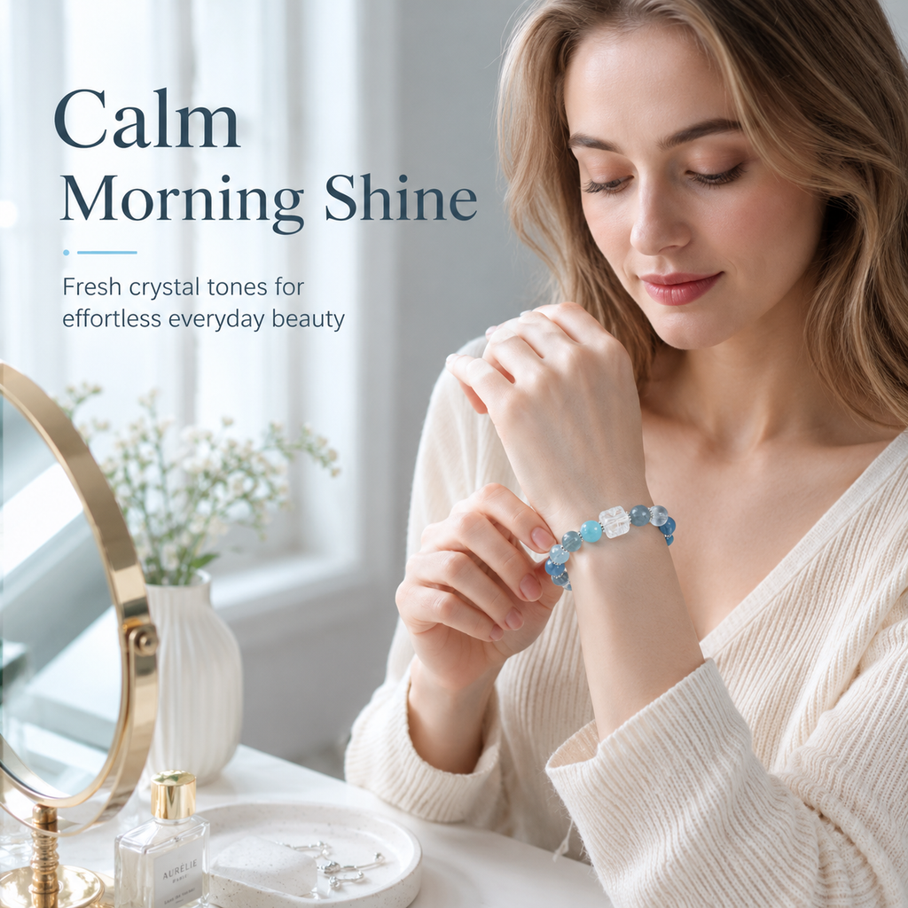 VoxorAI L8 Bracelet en cristal, Collier et bracelet en perles originaux faits main à faire soi-même pour chance et richesse, Style haut de gamme tendance luxe discret