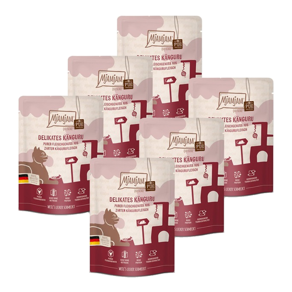 [Peut être servi frais pour l'été] MjAMjAM Quetschie Pur Nourriture humide pour chat kangourou 300 g x 6