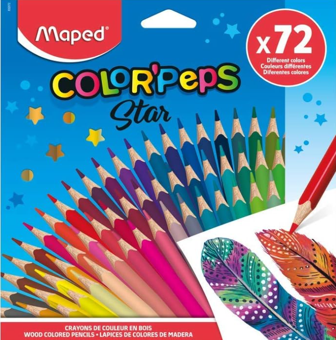 Maped Color'Peps Crayons de Couleur Classiques Lot de 72 Triangulaires