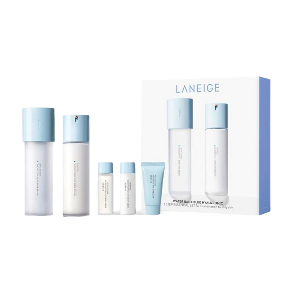 LANEIGE Water Bank Blue Hyaluronic Coffret Essentiel 2 Étapes (Peaux Normales à Sèches) – 5 Pièces