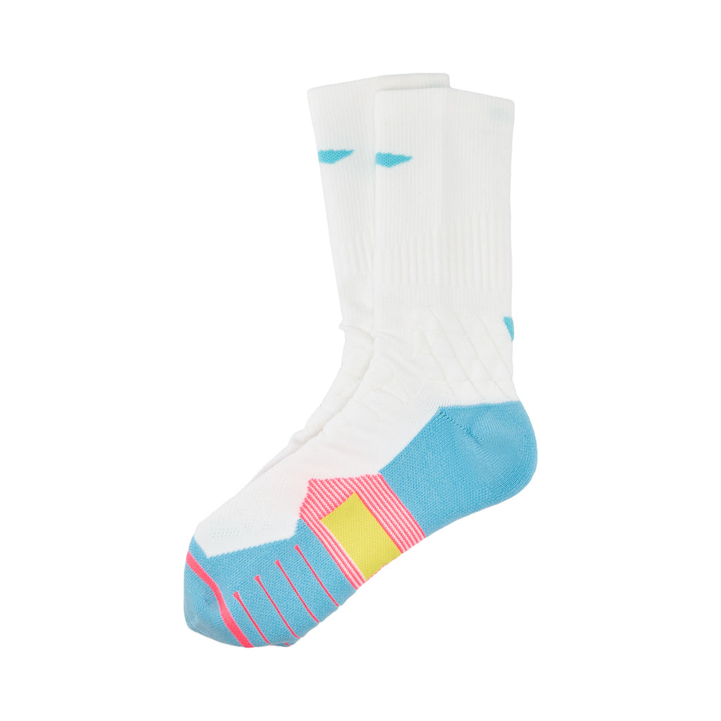 LI-NING Chaussettes mi-longues de basket-ball résistantes, confortables et respirantes blanc/bleu glacier XL