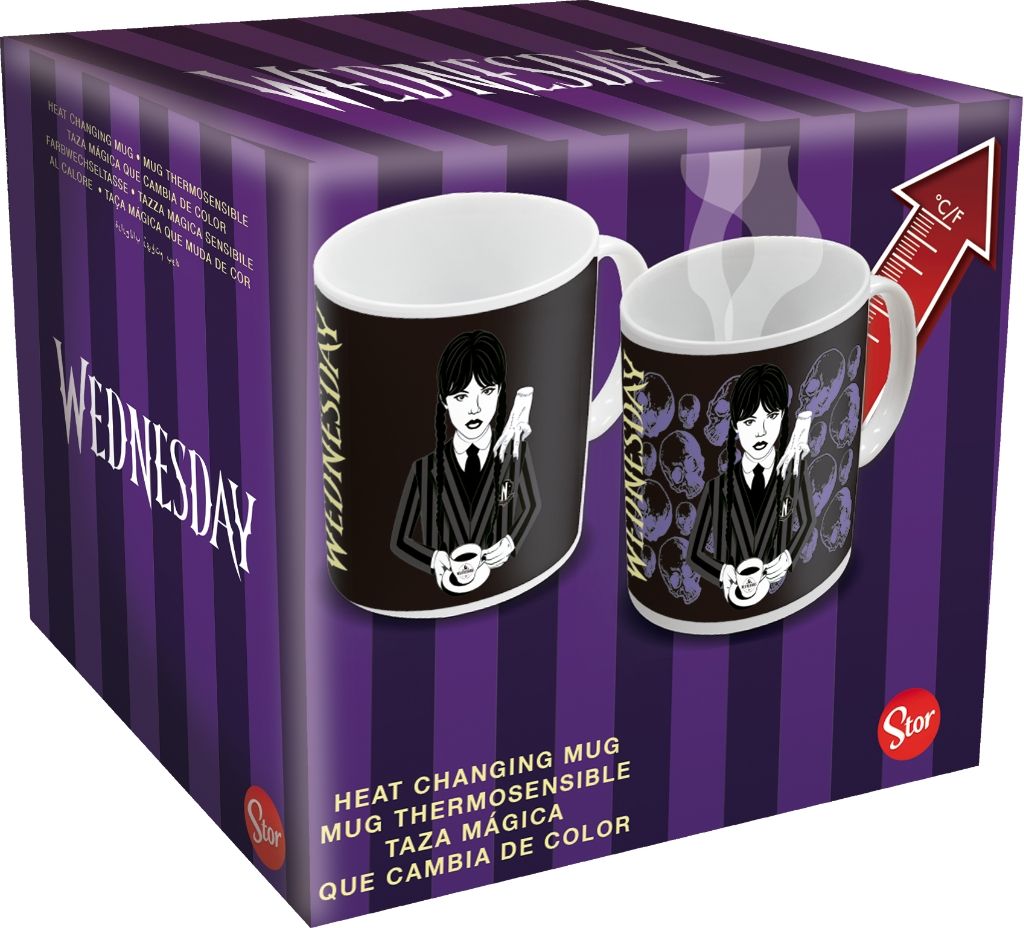 Stor Mercredi Tasse thermoréactive 320 ml - Tasse en céramique - Noir