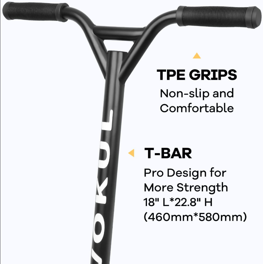 VOKUL S2 Pro trottinette pour enfants, convient de 6 à 12 ans, trottinette acrobatique colorée, pour débutants adolescents, BMX freestyle figures, doré