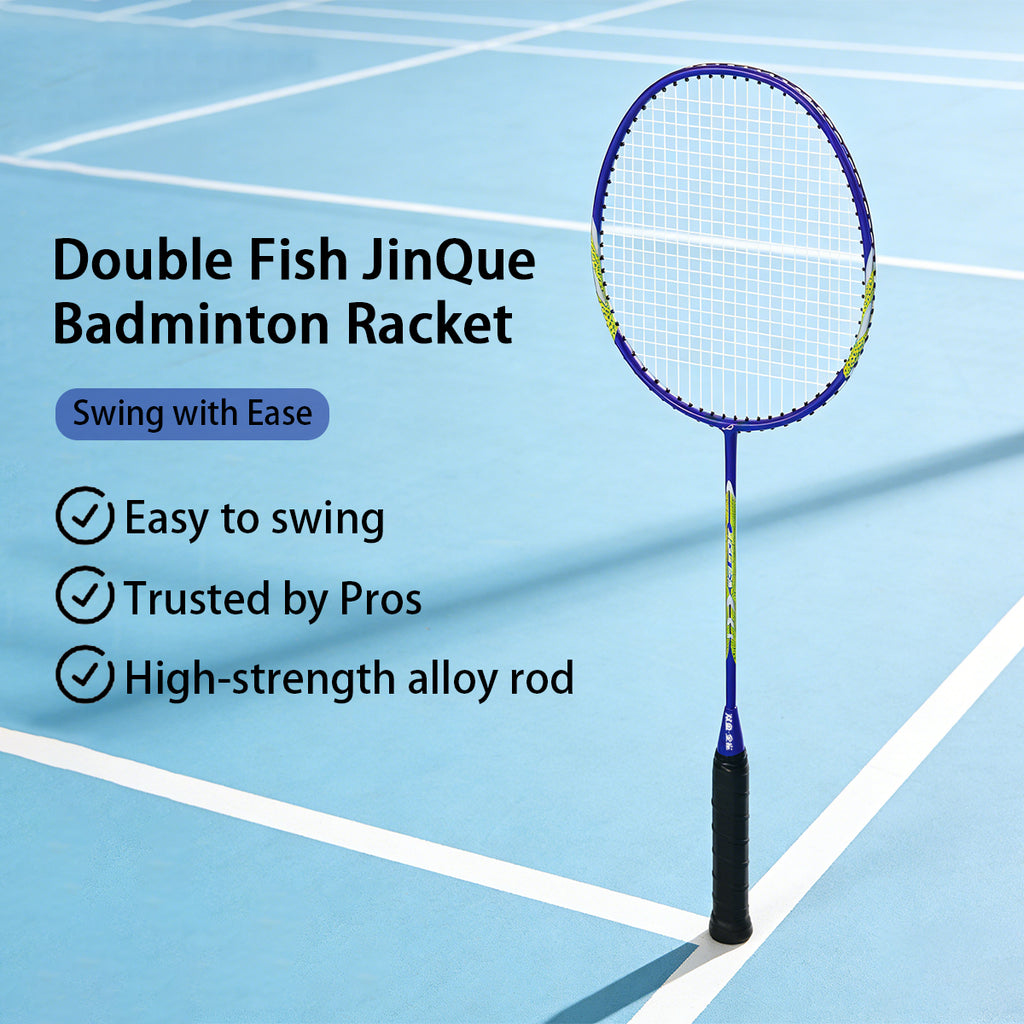 DOUBLE FISH JinQue Lot de 2 raquettes 1502 de badminton en carbone et aluminium - Violet foncé