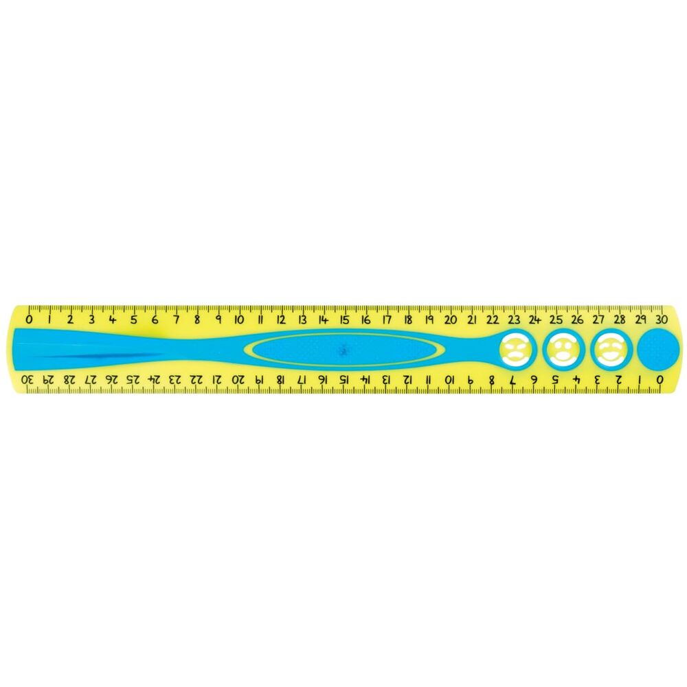 Maped Kidy'Grip Set de Règles – Règles de 20 cm + 30 cm, Système de Préhension Antidérapant, Graduations Ultra-Lisibles, Bleu/Vert