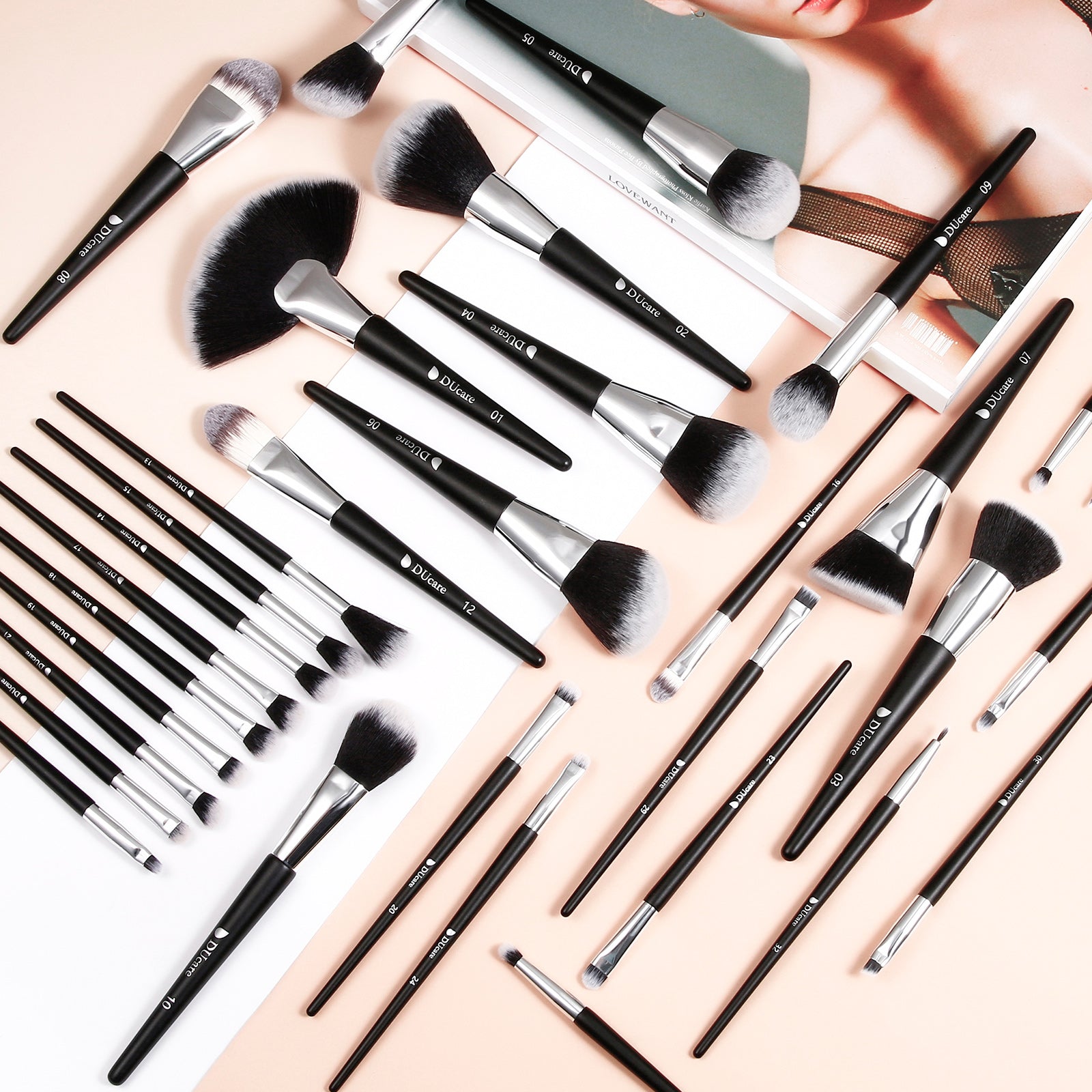 DUcare Lot professionnel de pinceaux de maquillage 32 pièces