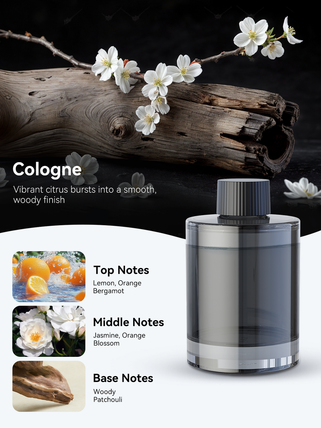 CEENIU CF3A Désodorisant Voiture Intelligent, Diffuseur d'Arômes 135 ml, Dure 6 Mois, Auto ON/OFF, Multimode Réglable avec Lumière Ambiante, Parfum Français Naturel, Parfum Menthe Glaciale