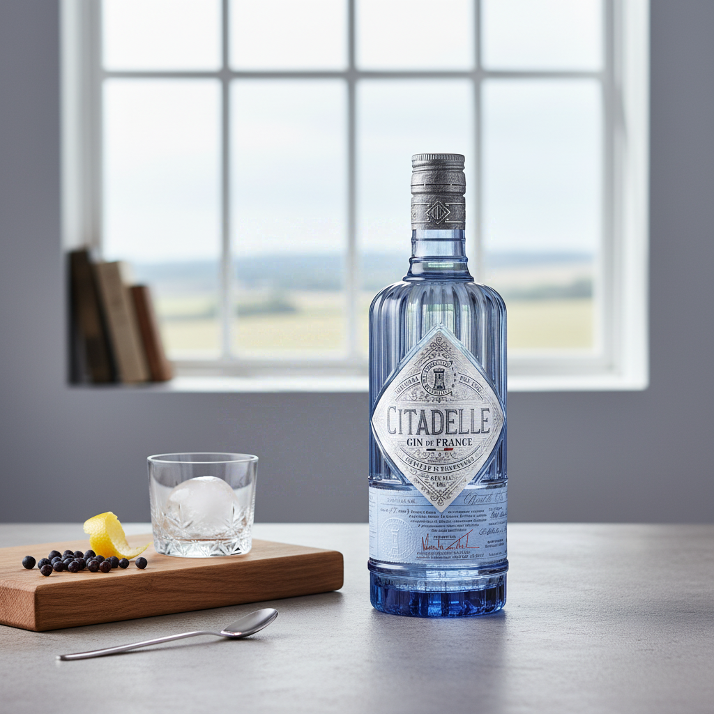 CITADELLE Gin - Distilled Gin - Origine : France/Poitou-Charentes - Notes Herbacées, Fleuries et d'Agrumes - Idéal en cocktail comme le Gin Tonic - 44% Alcool - 70 cl