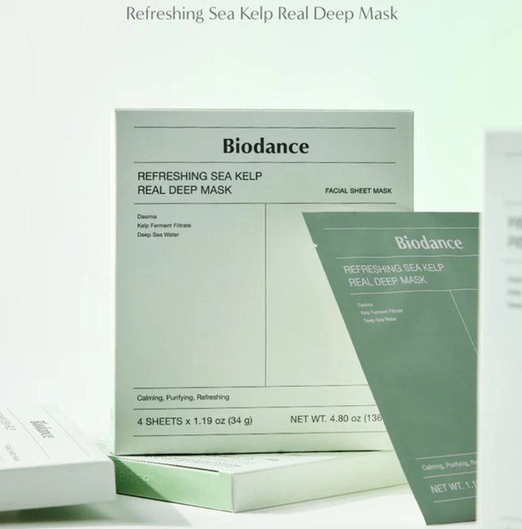 Biodance Masque Apaisant et Réconfortant aux Algues 34 g x 4 Pièces
