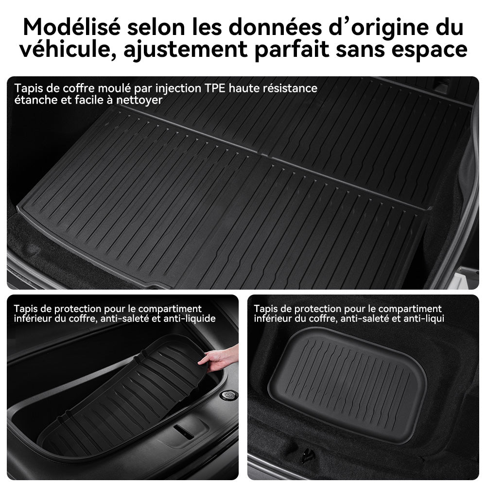 YZ tapis de sol TPE avec zone de pédale métallique pour Tesla Model Y Juniper 2025‑2026 Premium & Performance