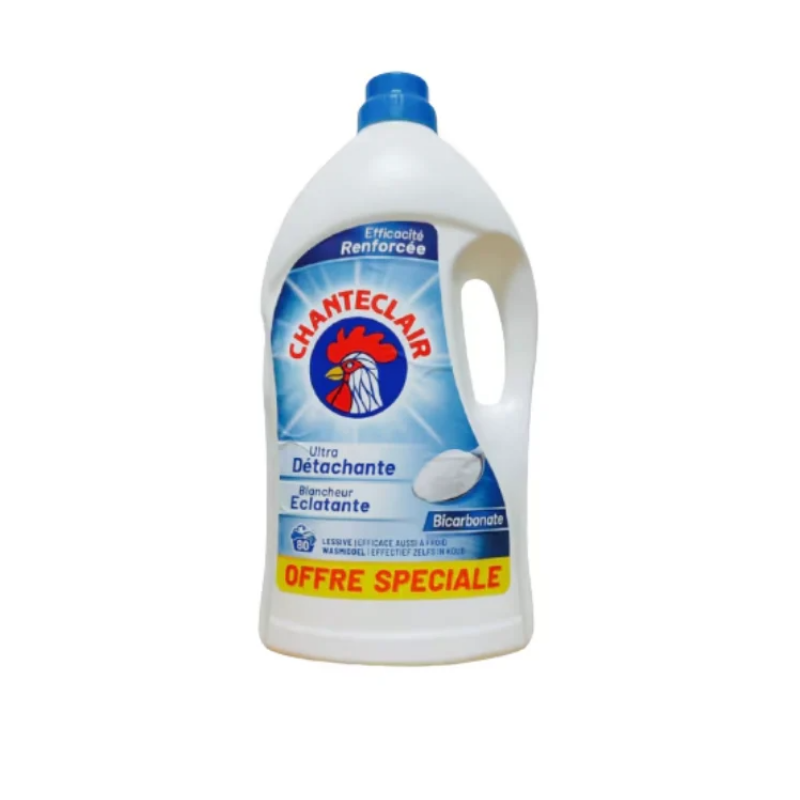 CHANTECLAIR Lessive liquide au bicarbonate ultra détachante 80 lavages 3,6 L