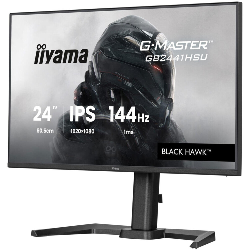 iiyama G-MASTER Red Eagle GB2441HSU-B1 - Moniteur Gaming FHD 24" (1920 x 1080, Fast IPS, 0,5 ms, 165 Hz, LED, HDMI, DisplayPort, Hub USB, Réglage de la hauteur, Noir)