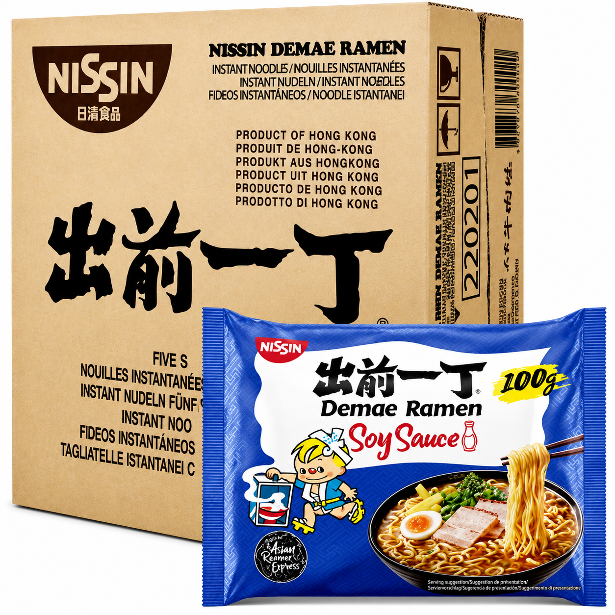NISSIN Nouilles instantanées Demae Tokyo Sauce soja 30 x 100 g 1 boîte