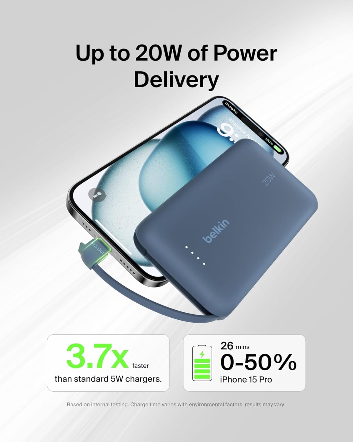 Belkin BOOST CHARGE Power Delivery Batterie externe 10 000 mAh - Bleu