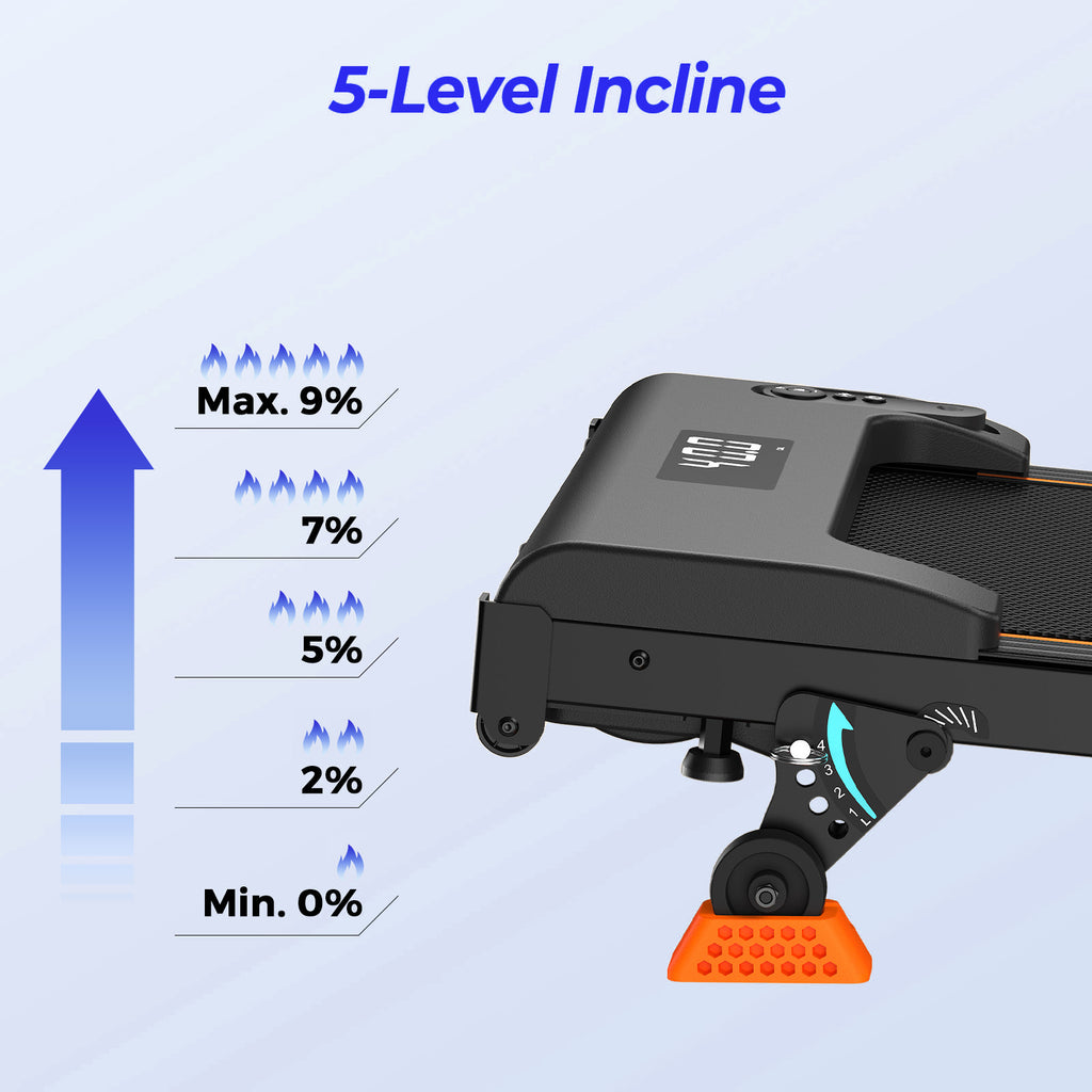 Appareil de fitness lichico, tapis de marche et de course domestique silencieux pliable avec pente de 9%, grande capacité de charge de 130 kg, réglage de la vitesse par télécommande