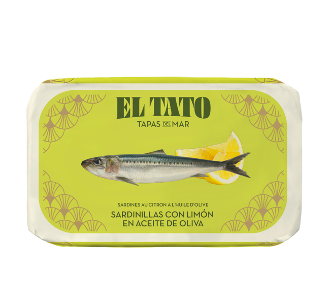 EL TATO Petites sardines 16/20 à l'huile d'olive et citron - 115 / 81 g