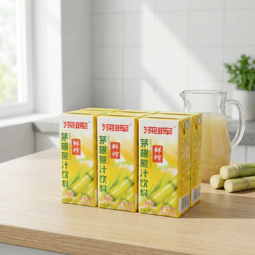 Shenhui Boisson au jus de canne à sucre et Bai Mao Gen - 6 x 250 ml