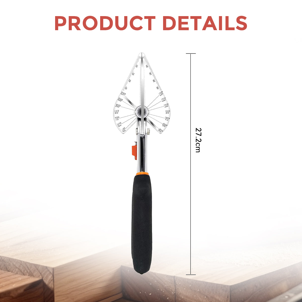 FLORA GUARD Cisaille à onglet allongée - Coupe-moulures multi-angle 45 à 135°, cisaille à joints pour couper bois tendre, plastique, PVC et plus encore, avec 2 lames de rechange (JDJ-2)