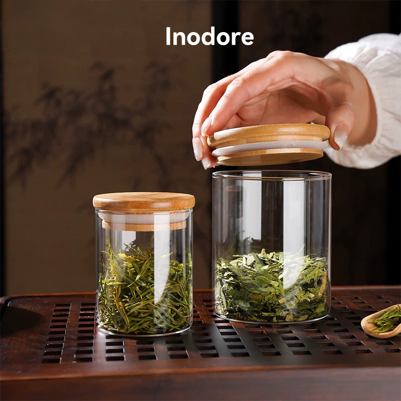 JORDAN&JUDY Lot de 7 pots de conservation alimentaire en verre hermétiques pour céréales, finition grain de bois (2178 ml*1 + 1100 ml*1 + 888 ml*1 + 800 ml*1 + 577 ml*1 + 500 ml*1 + 431 ml*1)