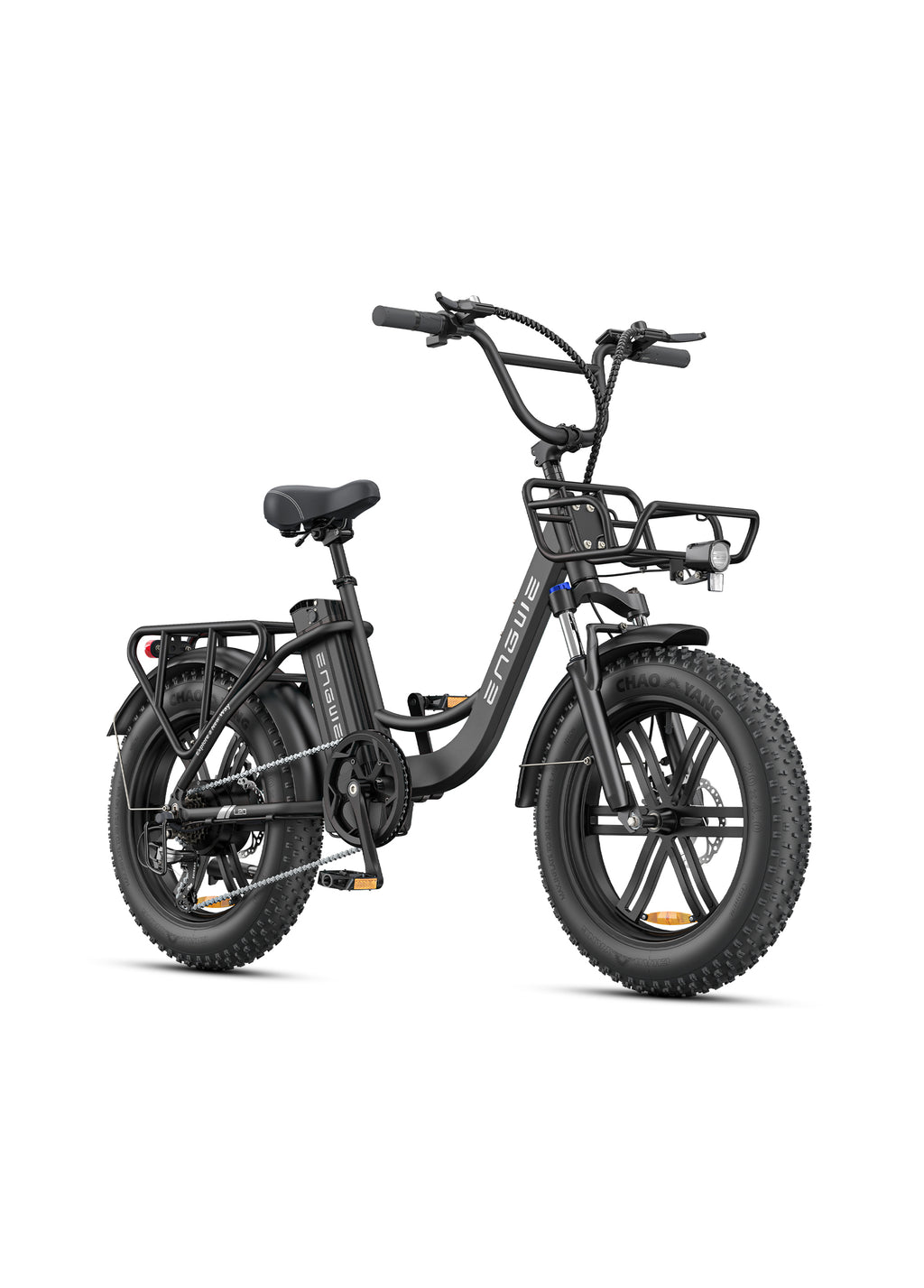 ENGWE L20 Boost Vélo électrique avec batterie 48 V 13 Ah, 20 x 4,0 po, transmission 7 vitesses avec écran LCD, moteur 250 W et vitesse 25 km/h, autonomie jusqu’à 120 km - Noir