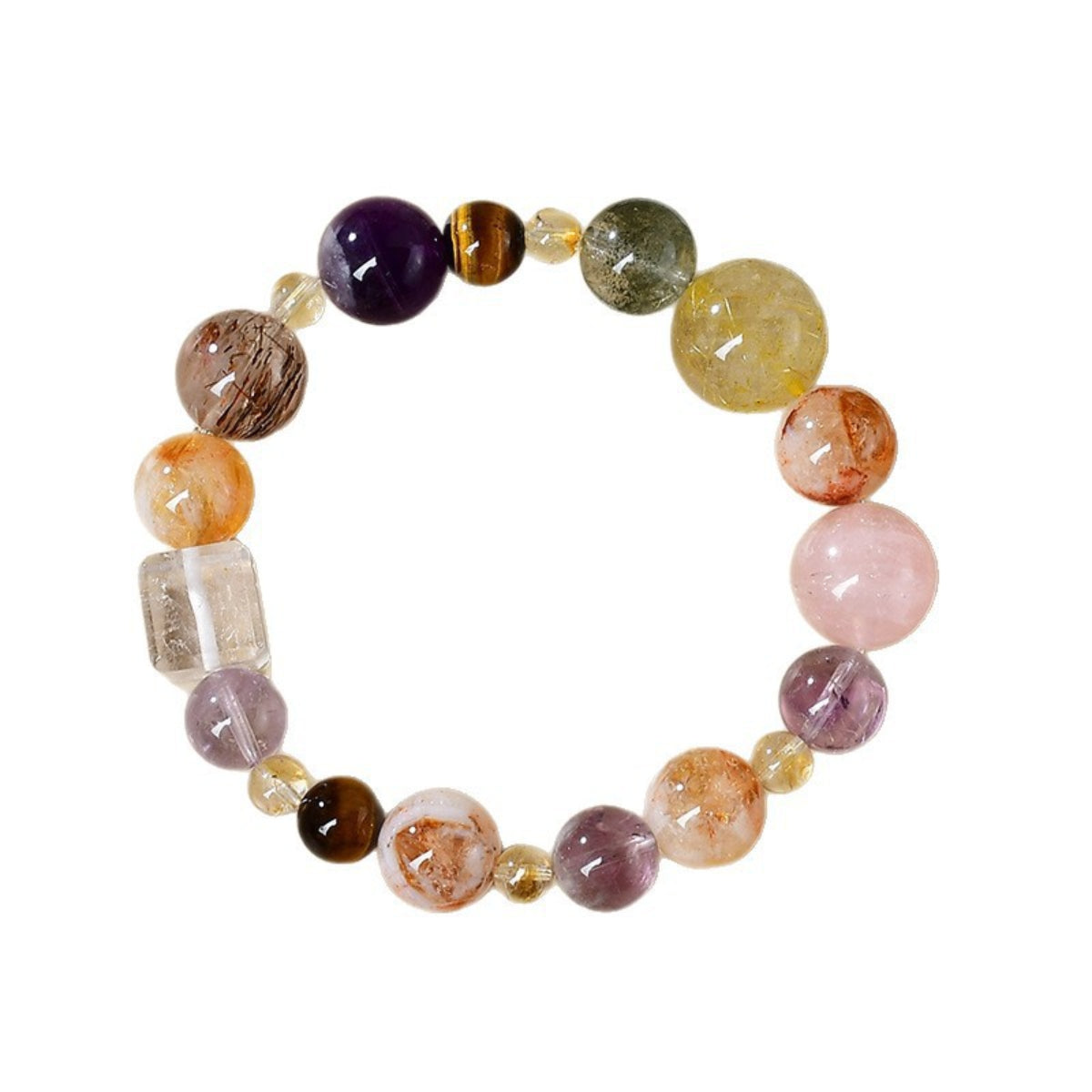 VoxorAI L8 Bracelet en cristal, Bracelet en améthyste naturelle, Bracelet en cristal original fait main à faire soi-même, tendance et haut de gamme