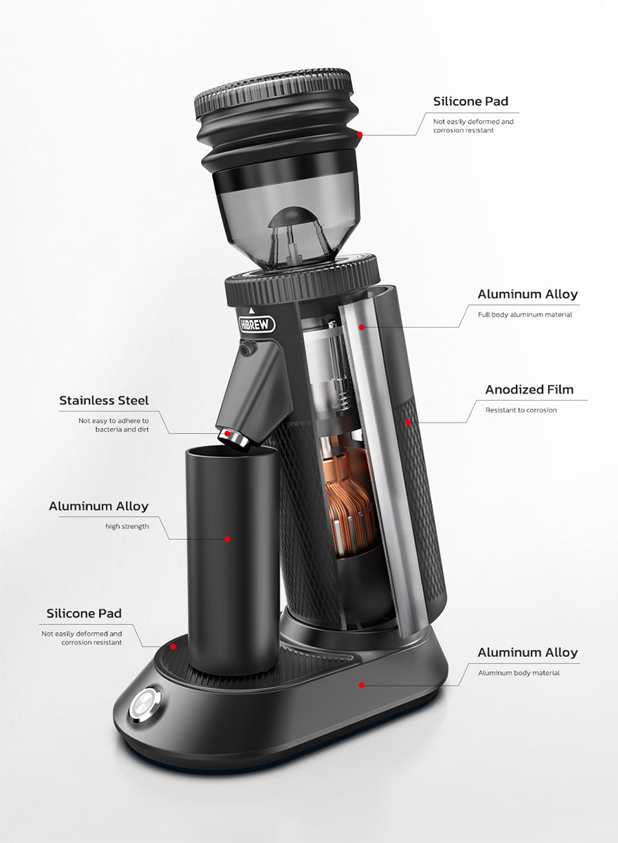 HiBREW G5 Moulin à café électrique avec meule conique de 48 mm 36 engrenages mouture réglable pour espresso/turc/pour over/moka/café filtre