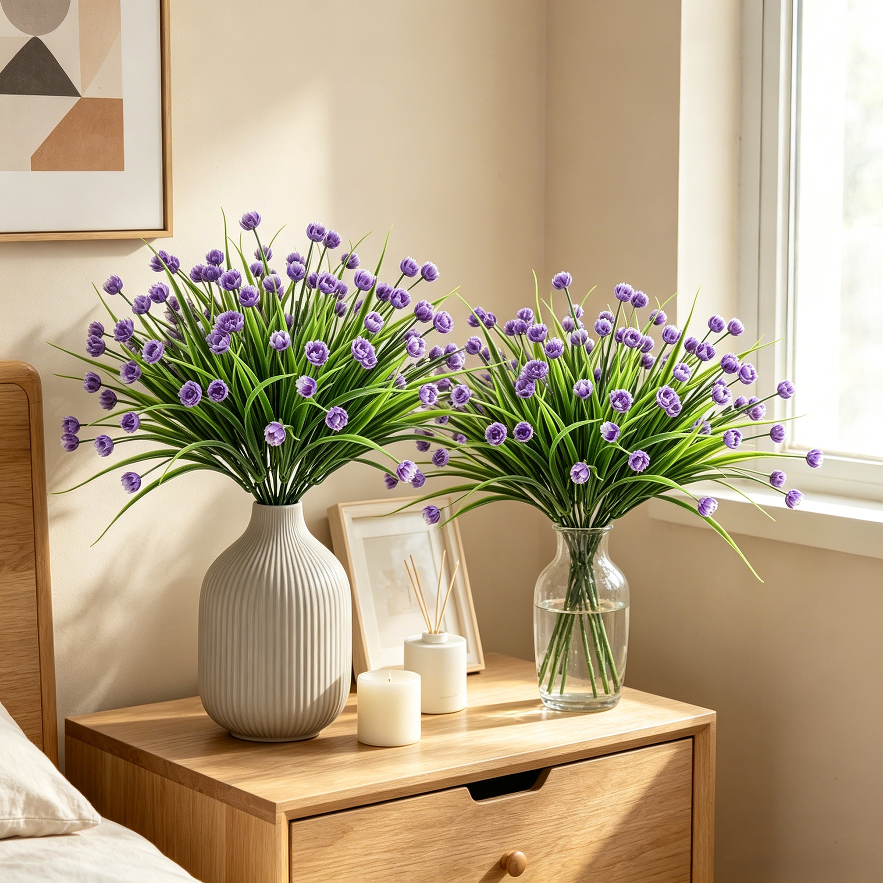 Yuejia Fleurs artificielles 34 cm - Violet