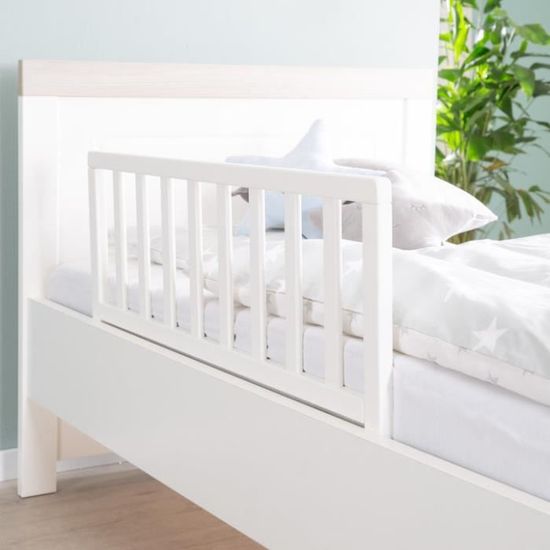 roba Barrière de Lit en Bois 90 cm Protection Anti-Chute (Blanc)