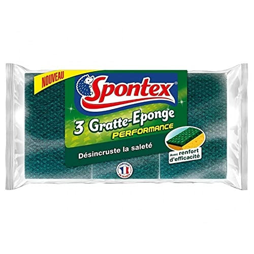 SPONTEX Éponges à récurer Performance (Nettoyant à éponges) - Lot de 3