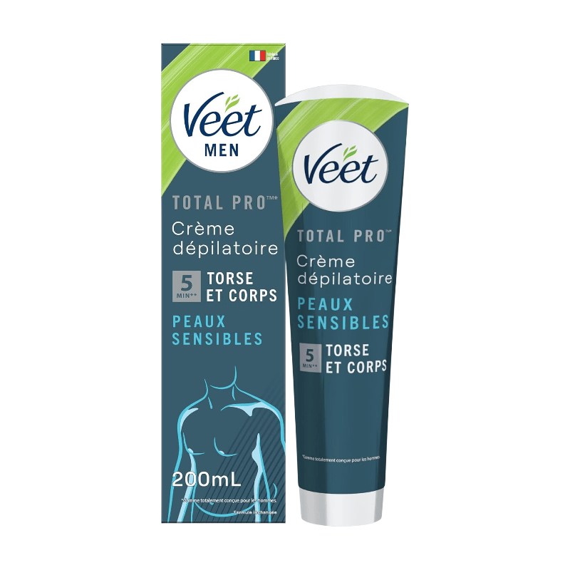 Veet MEN Crème Dépilatoire Body & Aisselles Peaux Sensibles sans Parfum 200ml