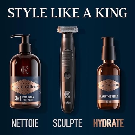 King C. Gillette Sérum épaississant pour barbe, pour barbes longues ou courtes - 50 ml