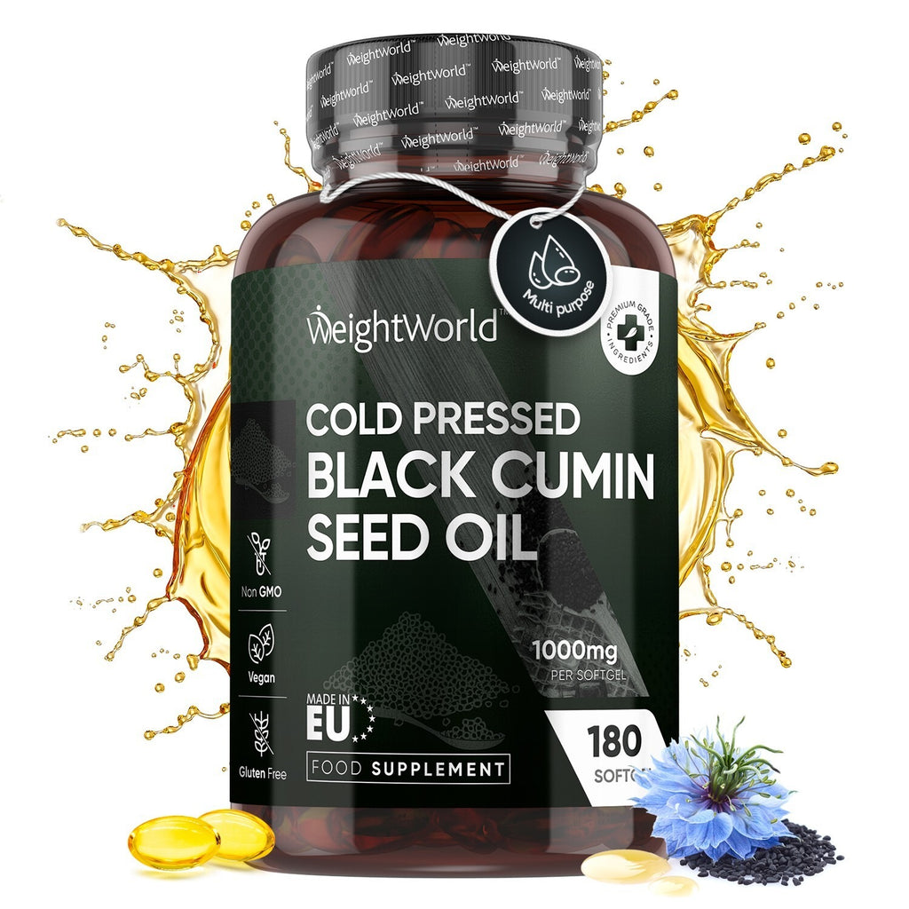 WeightWorld Huile de graines de cumin noir pressée à froid 1000 mg 180 gélules