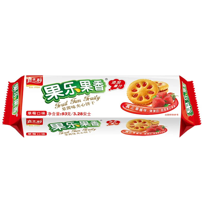 jiashili Biscuits fruités Cascade (saveur fraise) 93g