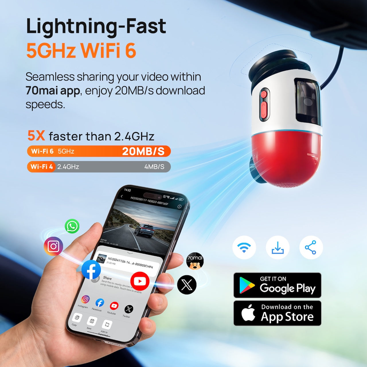Dashcam 4K 70mai Omni X800-2 Avant et Arrière 4K+1080P, Caméra de Voiture Vue Complète 360° avec Sony STARVIS 2, 4K 60FPS, Vision Nocturne HDR, Détection de Mouvement par IA