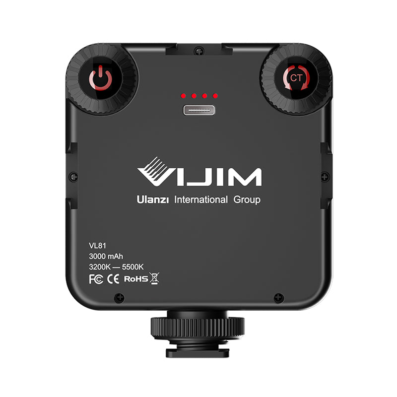 Ulanzi VL81 Mini lampe LED rechargeable 3000 mAh, IRC 95+, 3200 à 5600 K, USB