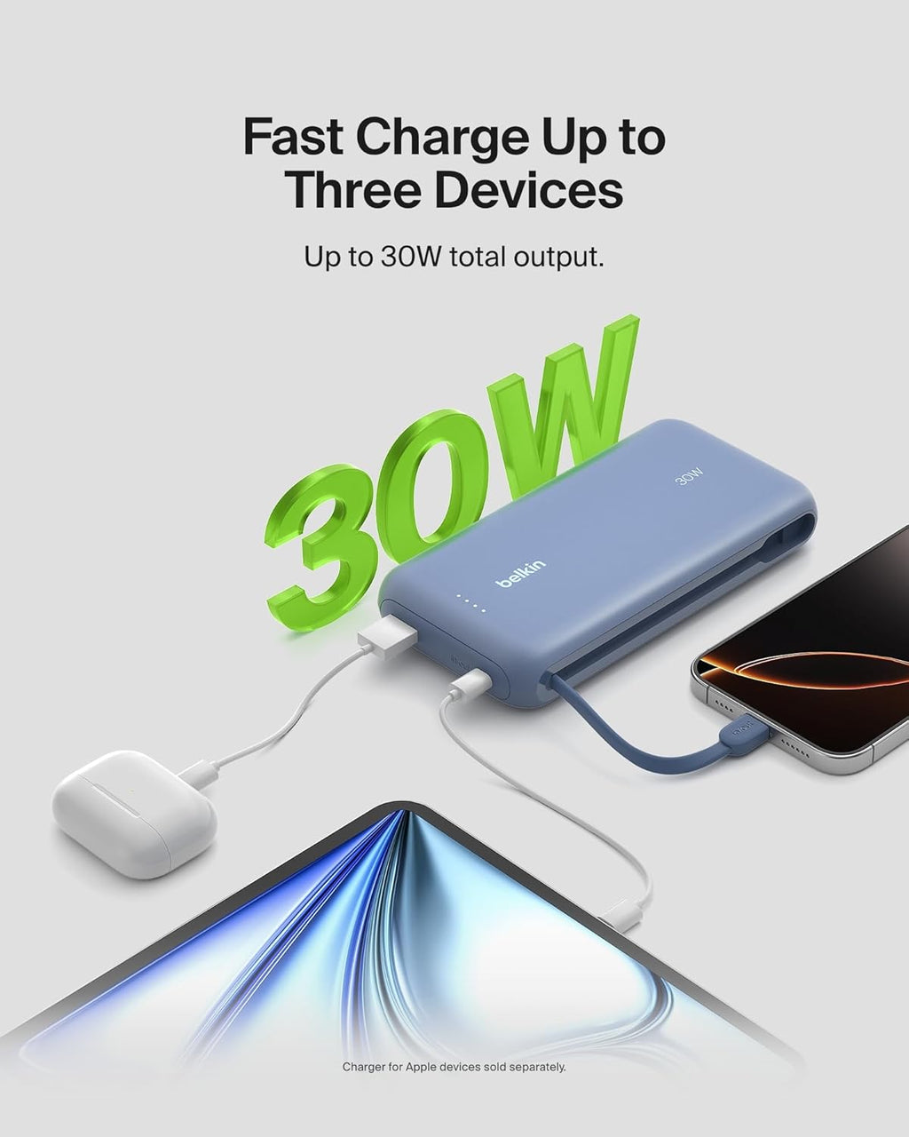 Belkin BOOST CHARGE Batterie externe Power Delivery 20 000 mAh - Bleu
